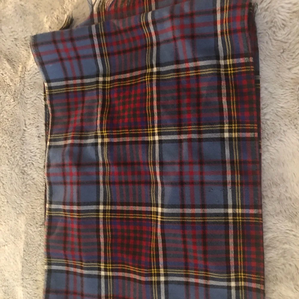 Lochkarron Scottish Tartan Scarf in Blue, Red & Yellow lightest wool